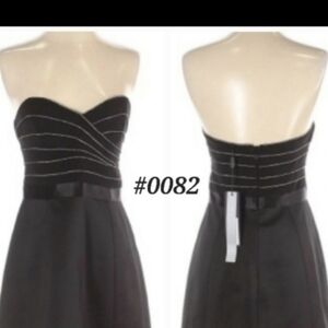 🤍🩵NWT! Halston Heritage black & silver strapless mini dress *size 2